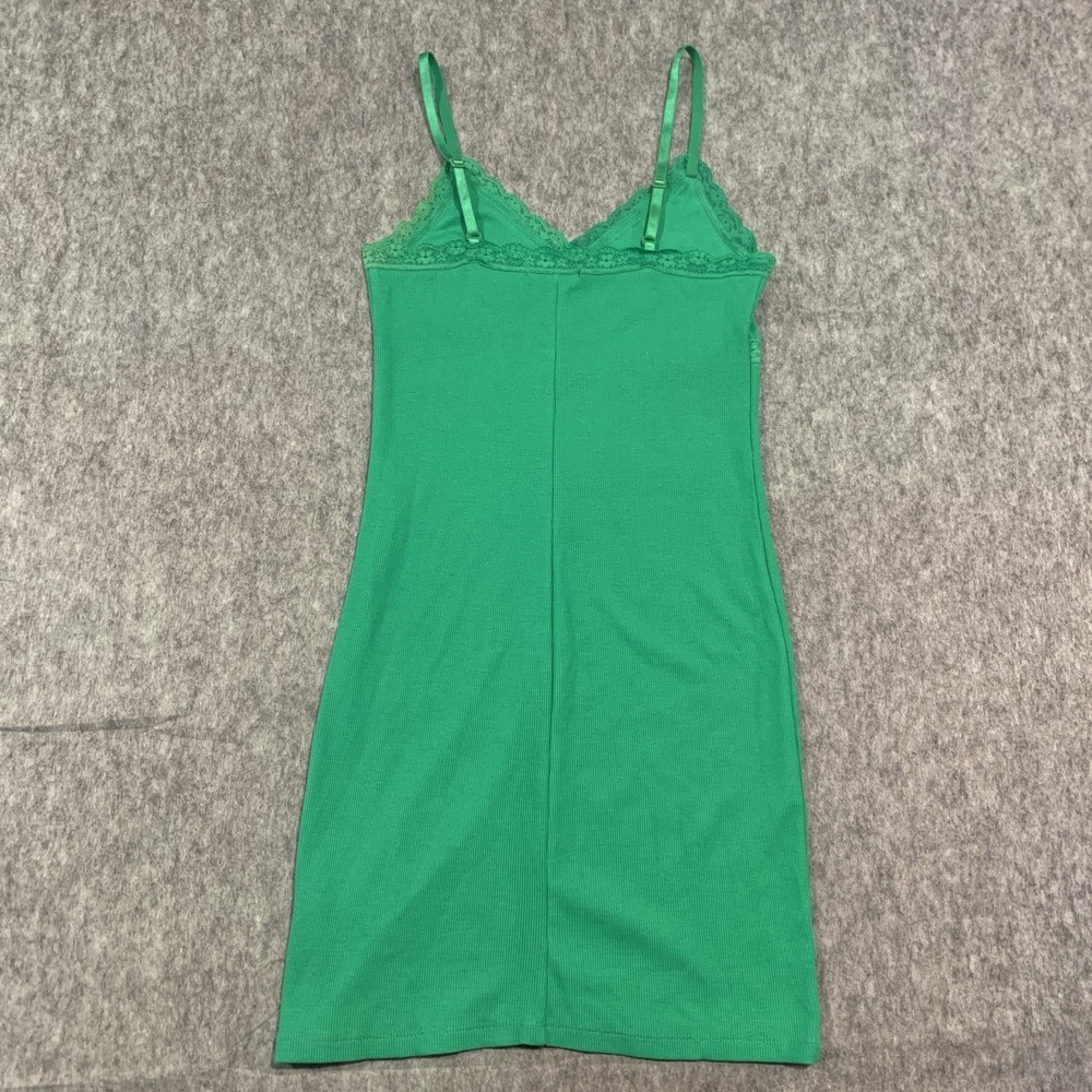Ambiance Women's Slim Ribbed Tank Lace Trim Adjustable Strap Mini Dress - Size M - Picture 2 of 9